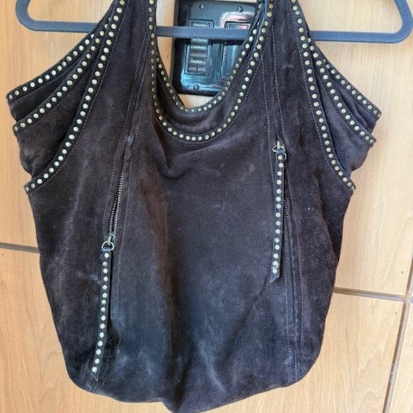 Pre-Loved Brown Suede Kooba Hobo Bag with Grommets - Picture 3 of 10